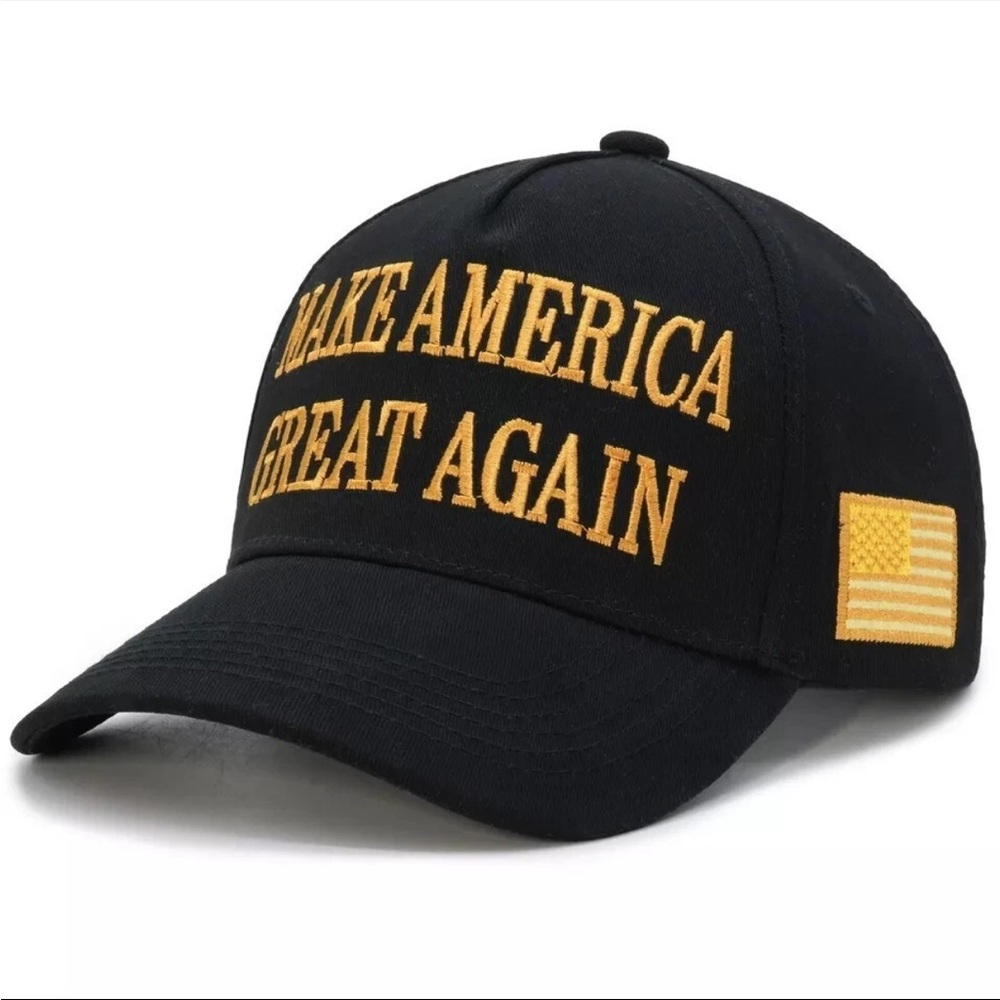 Black Cap with Gold Embroidery